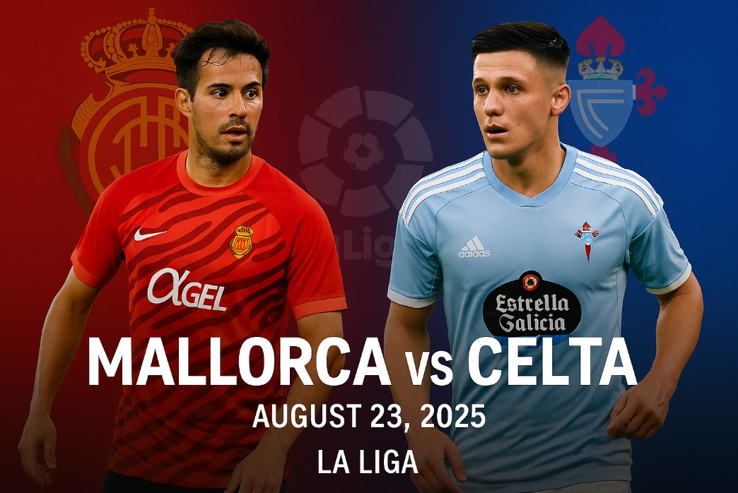 Mallorca vs Celta, La Liga match preview graphic – 08-23, 2025